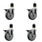 Service Caster 5'' Gray Poly Swivel 1-7/8'' Expanding Stem Caster Set with Brake, 4PK SCC-EX20S514-PPUB-PLB-178-4 - alternate 1